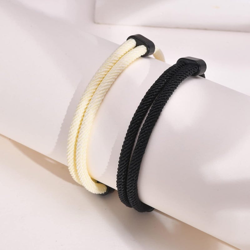 TempBeau Store Nautical Braided Rope Bracelets Set - 6 Pcs Adjustable Braided Cord Bracelet, Handmade Navy Marine String Bracelet with Metal Knot, Men Women Braided Bracelets Gifts - Image 4